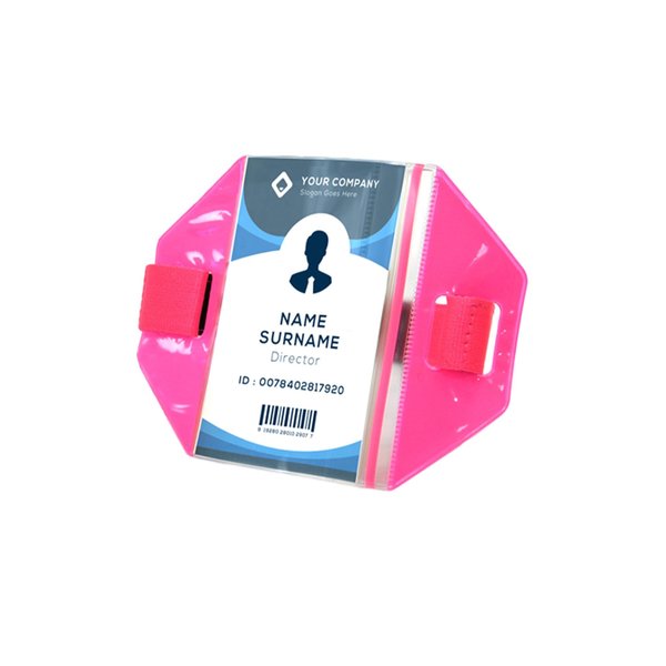 2W International Armband ID Badge Holder, Pink AMB-PK